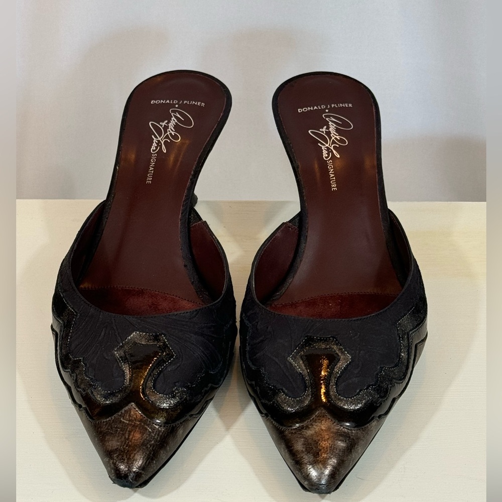 EUC: Donald J. Pliner brown western mules. - Picture 2 of 9